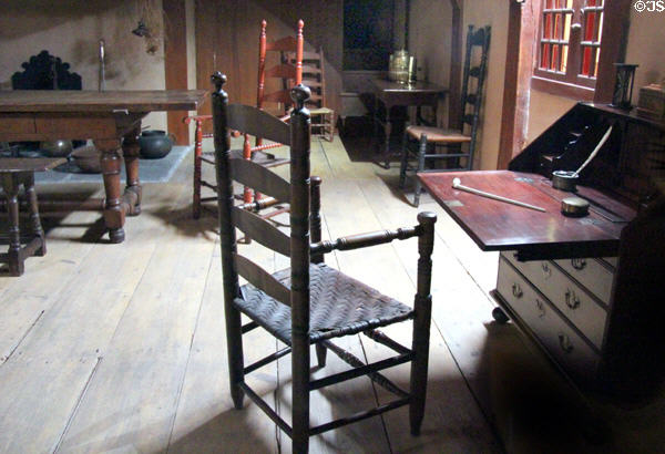 Recreation of Dutch colonial kitchen (17thC) in Jan Martense Schenck House at Brooklyn Museum. Brooklyn, NY.