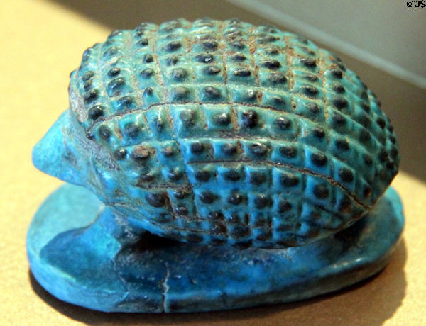 Egyptian faience hedgehog (c1938-1630 BCE / Dynasty 12-13) at Brooklyn Museum. Brooklyn, NY.