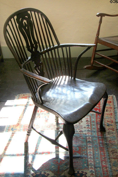 Contoured arm chair at Conference House. Staten Island, NY.