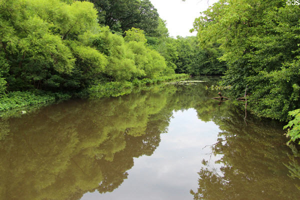 Dunn's Mill Pond at Historic Richmond Town. Staten Island, NY.