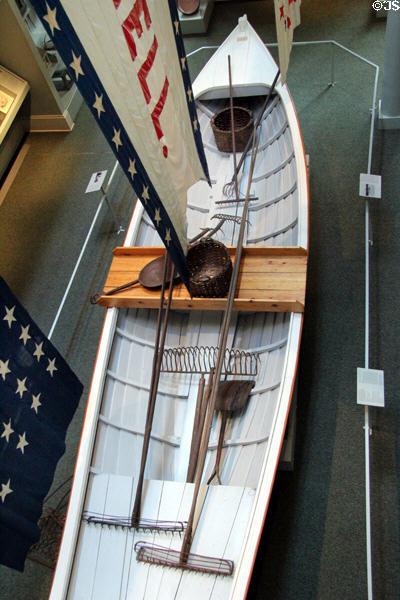 Staten Island oyster tonging skiff (c1890) at Historic Richmond Town Museum. Staten Island, NY.