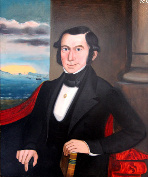 Portrait of Captain Isaac Cole (c1840) at Historic Richmond Town Museum. Staten Island, NY.