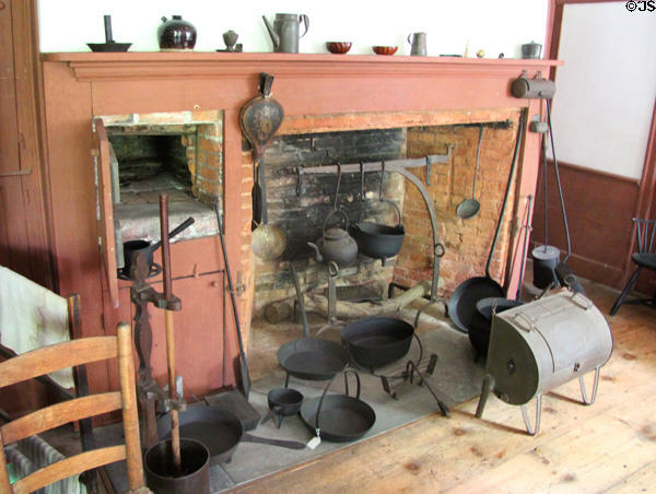 Kitchen fireplace at Custom House Museum. Sag Harbor, NY.