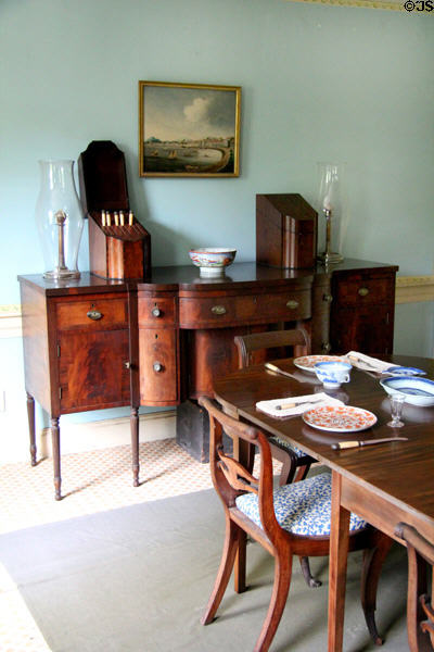 Dining room sideboard at Custom House Museum. Sag Harbor, NY.