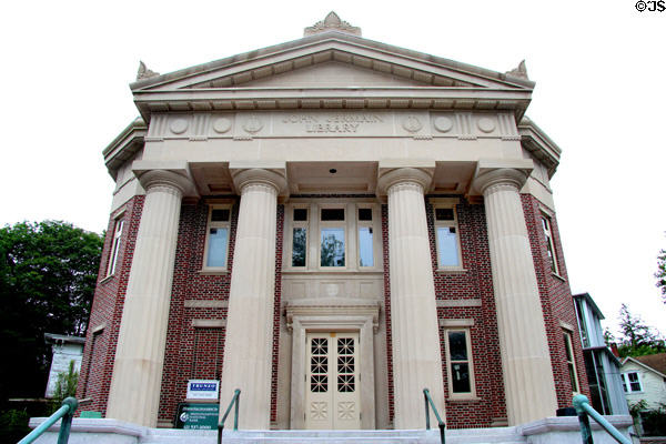 Entrance to John Jermain Memorial Library. Sag Harbor, NY.
