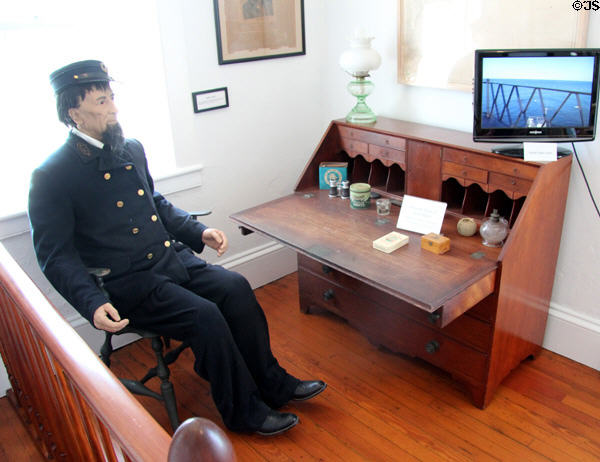 Lighthouse keeper's secretary desk at Montauk Lighthouse museum. Montauk, NY.