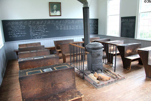 Schoolhouse interior at Long Island Museum. Stony Brook, NY.