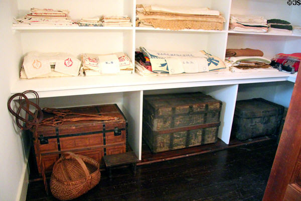 Linen closet at Roosevelt's House Sagamore Hill NHS. Cove Neck, NY.