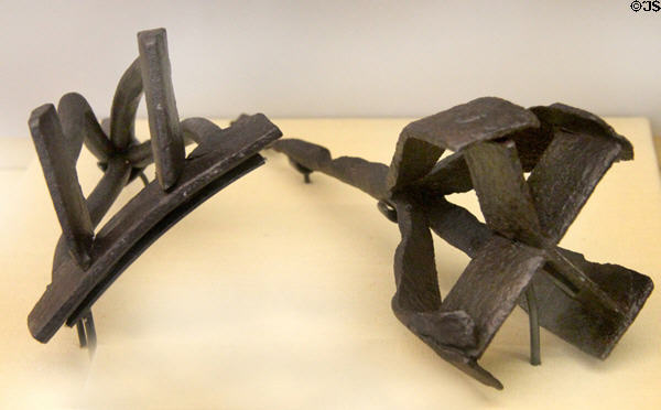 Cattle branding irons used on Teddy Roosevelt's Elkhorn & Chimney Butte ranches at Old Orchard Museum at Sagamore Hill NHS. Cove Neck, NY.