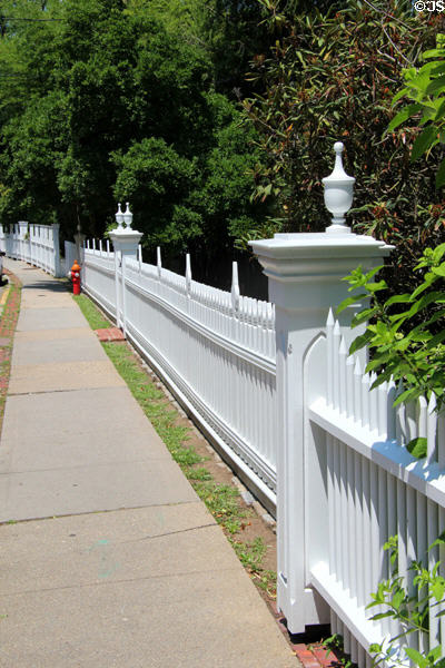 Main Street picket fence in Roslyn Historic District. Roslyn, NY.