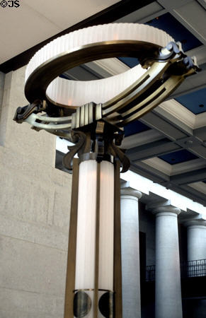 Modern retro lamps in lobby of State Capitol. Columbus, OH.