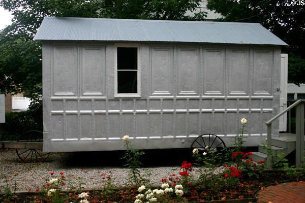 Mobile voting booth used for elections in Columbus Ohio (1880-1940) now on display at Harding home. Marion, OH.
