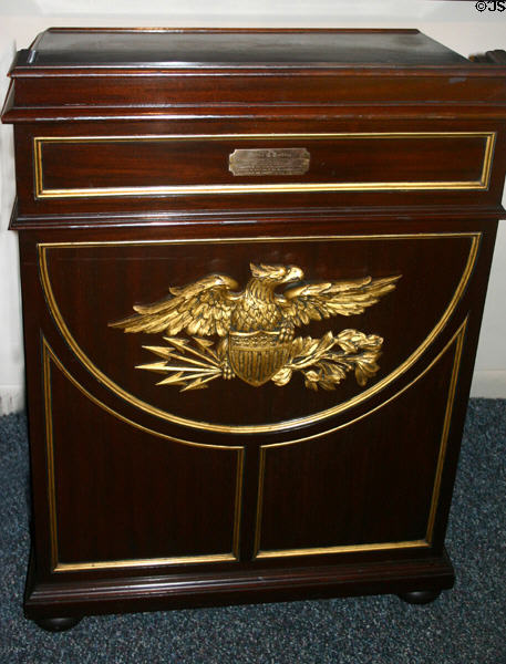 Lectern at which W.G. Harding gave his Presidential inaugural address in 1921 at Harding home. Marion, OH.