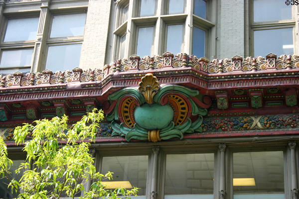 Rookwood Pottery tiles once advertised chinaware store (10-12 W 4th St.). Cincinnati, OH.