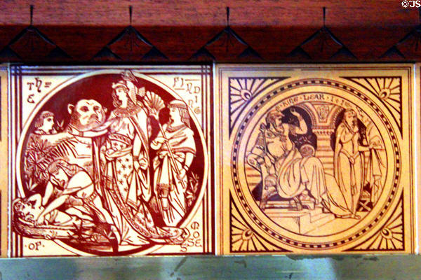 Finding of Moses & King Lear Minton art tiles at Taft House NHS. Cincinnati, OH.