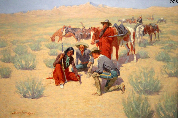 Map in the Sand painting (c1905) by Frederic Remington at Cincinnati Art Museum. Cincinnati, OH.
