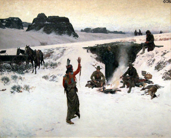 The Unwelcome Guests painting (1887) by Henry Farny at Cincinnati Art Museum. Cincinnati, OH.