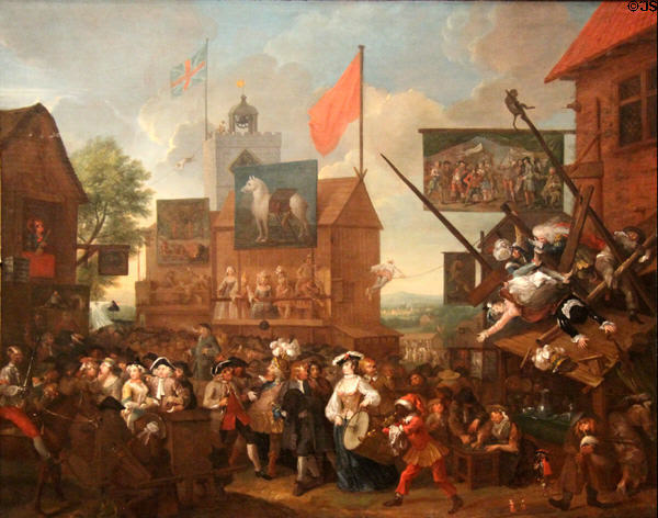 Southwark Fair painting (1733) by William Hogarth of England at Cincinnati Art Museum. Cincinnati, OH.