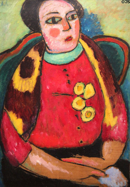 Seated Woman painting (1911) by Alexej Jawlensky of Russia & Germany at Cincinnati Art Museum. Cincinnati, OH.
