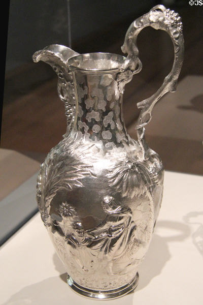 Silver Rebecca at the Well pitcher (1854) by Gorham Manuf. Co. of Providence, RI England at Cincinnati Art Museum. Cincinnati, OH.