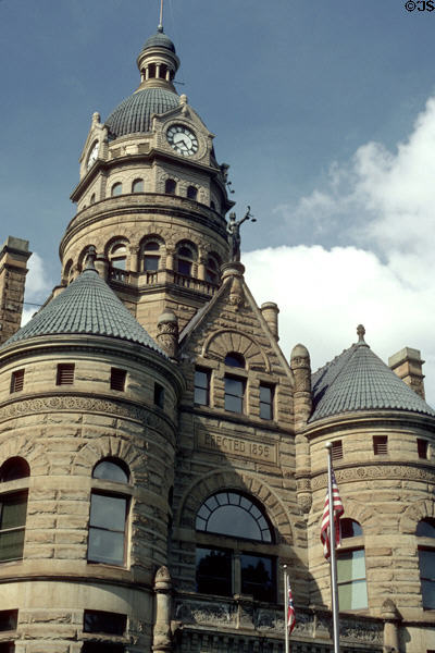 Trumbell County Courthouse clock tower. Warren, OH.