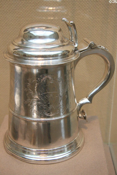 American silver Rococo tankard (1769) by Paul Revere II at Toledo Museum of Art. Toledo, OH.