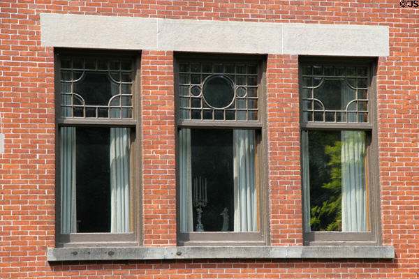 Leaded glass windows of Hayes Presidential Home 1889 wing. Fremont, OH.