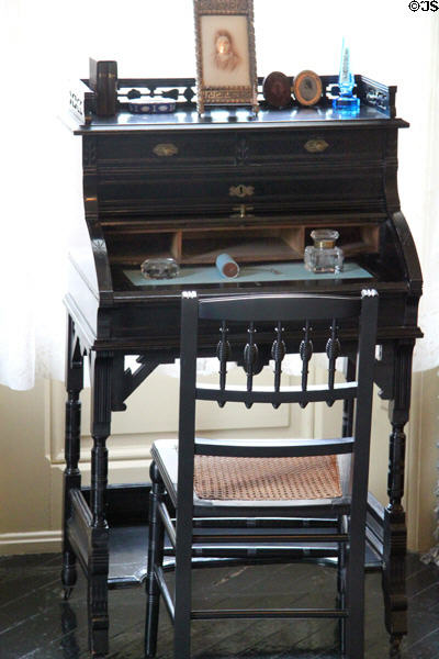 Writing desk selected by Fanny Hayes in her bedroom at Hayes Presidential Home. Fremont, OH.