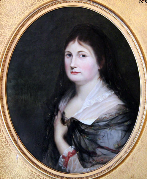 Portrait of Lucy Hayes' grandmother at Hayes Presidential house. Fremont, OH.