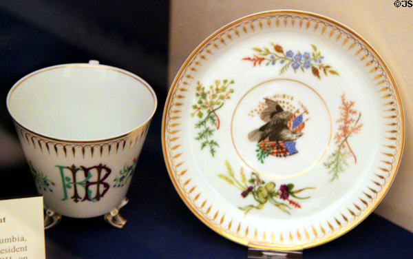 Monogrammed cup (RBH) given to President Hayes by Sisters of Catholic Convent, Georgetown, DC, at Hayes Presidential Center. Fremont, OH.