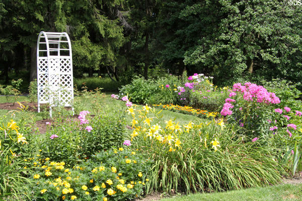 Flower garden of Spiegel Grove of Hayes Presidential Center. Fremont, OH.