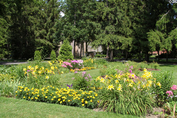 Flower garden of Spiegel Grove of Hayes Presidential Center. Fremont, OH.