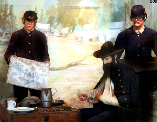 Diorama of Rutherford B. Hayes during Civil War at Hayes Museum. Fremont, OH.