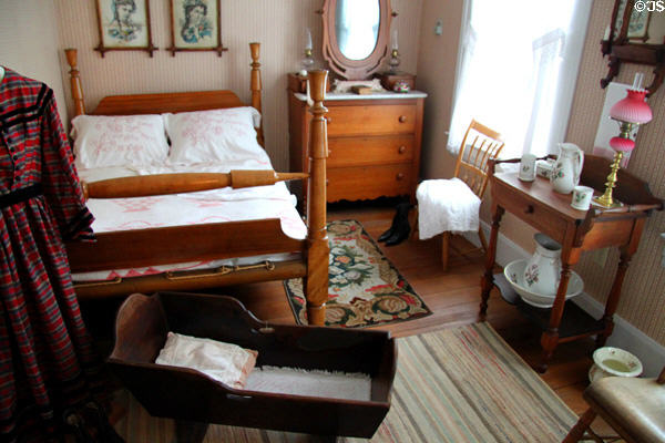 Bedroom in Sayles House at Milan Historical Museum. Milan, OH.