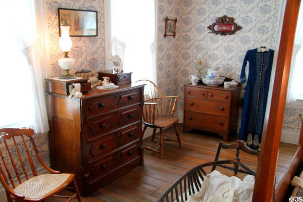 Dressers in bedroom of Sayles House at Milan Historical Museum. Milan, OH.