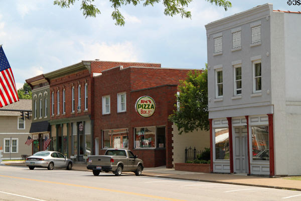 Heritage streetscape (N. Main St.) on Milan town square. Milan, OH.
