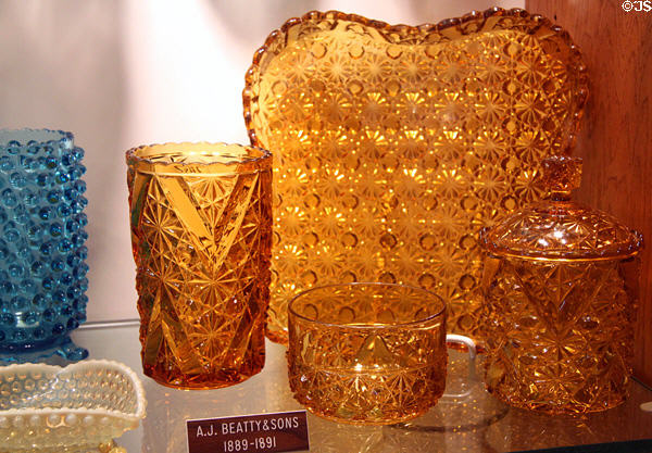 Van Dyke pattern of Glass (1889-91) by A.J. Beatty & Sons at Tiffin Glass Museum. Tiffin, OH.