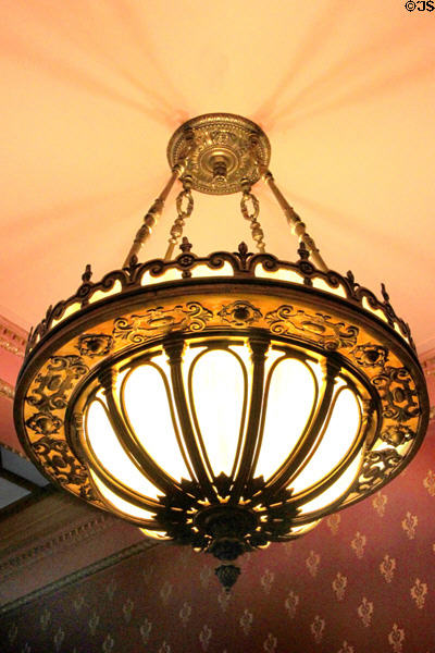 Opaline glass bowl light in entrance foyer of National First Ladies' Library. Canton, OH.