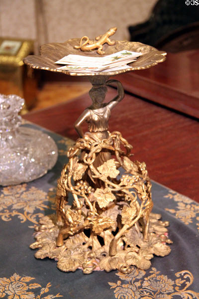 Calling card tray made of steel with silver plate, gift from the Iron Workers of America & used at White House at William McKinley Presidential Museum & Library. Canton, OH.