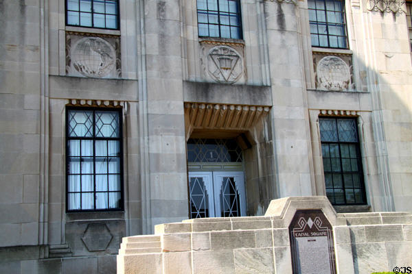 Art Deco entrance of Canal Square building (1 Canal Square Plaza). Akron, OH.