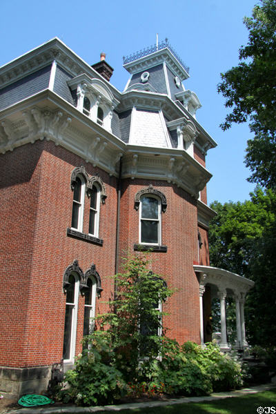 Hower House (1871) (60 Fir Hill). Akron, OH. Style: Second Empire Italianate. Architect: Jacob Snyder. On National Register.