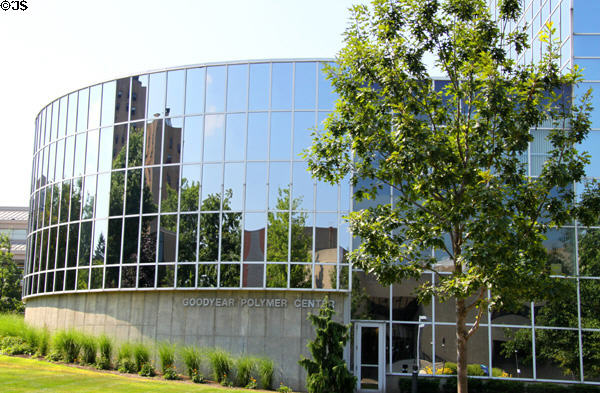 Curved section of Goodyear Polymer Center at University of Akron. Akron, OH.