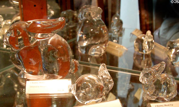 Crystal rabbits at National Heisey Glass Museum. Newark, OH.
