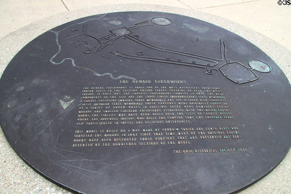 Map of prehistoric earthworks at Newark Circle Mound. Newark, OH.