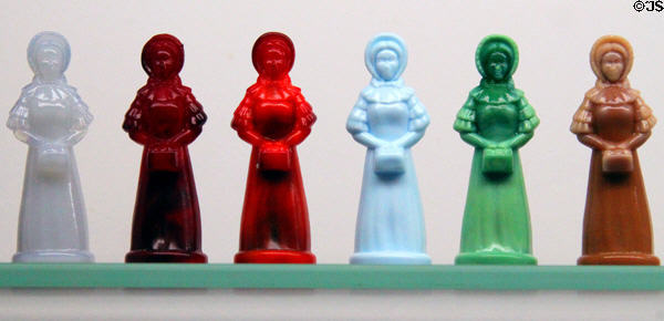 Degenhart glass female figures at Degenhart Paperweight & Glass Museum. Cambridge, OH.