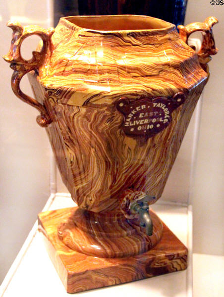 Harker, Taylor & Co., East Liverpool, Ohio water dispenser at Museum of Ceramics. East Liverpool, OH.