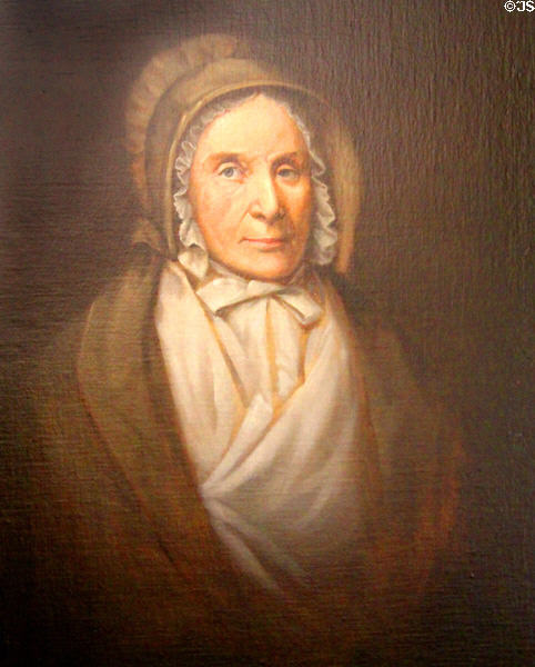 Portrait of early Zanesville citizen at Stone Academy Museum. Zanesville, OH.