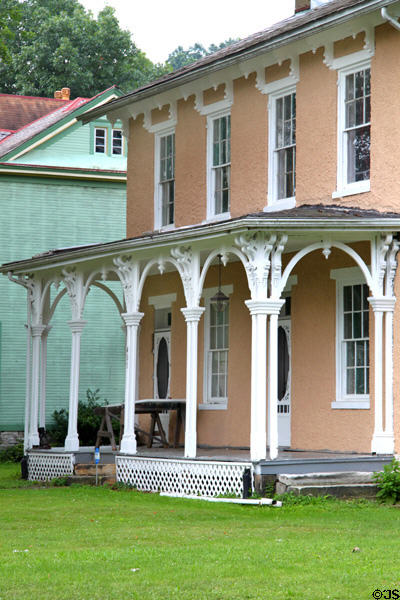 Guthrie house (405 Woodlawn Ave.) site of planning meetings for Ohio Anti-slavery convention in (1835) in Putnam. Zanesville, OH. Style: Federal with Italianate features.
