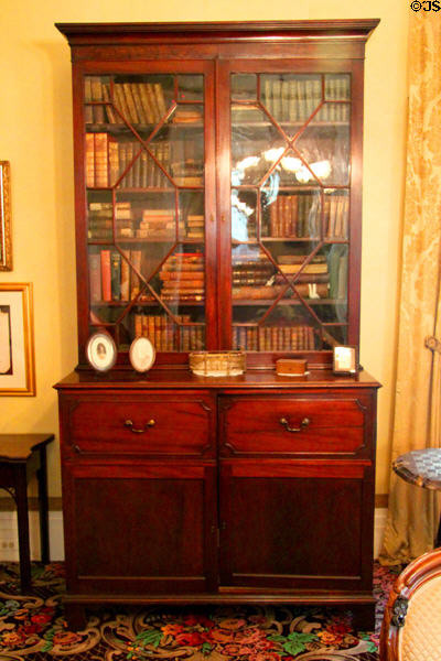 Cabinet with bookcase in library at Kelton House Museum. Columbus, OH.