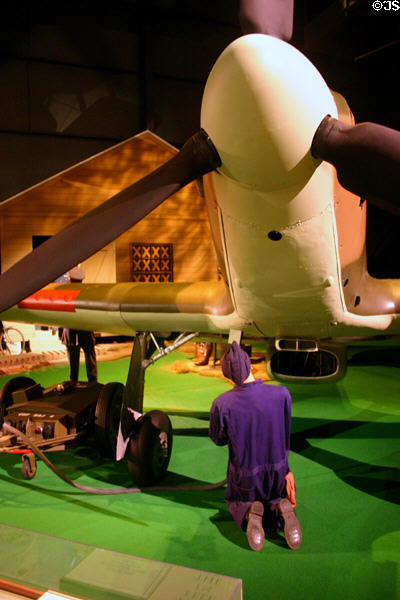 Servicing a Hawker Hurricane MKIIA (1939-42) at National Museum of USAF. Dayton, OH.